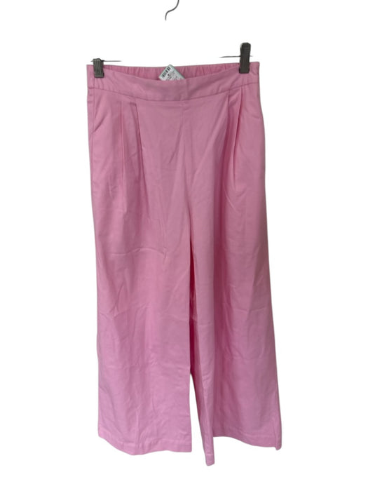 Strut & Bolt Size S Baby Pink Cotton Blend Side Zip Pleat Detail Wide Leg Pants Baby Pink / S