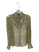J. Crew Size 2 Green & Yellow Viscose Long Sleeve Flowers Slip Top Green & Yellow / 2