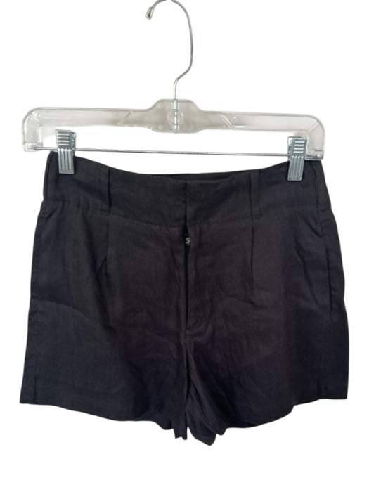 Weekend Size XS Charcoal Linen Blend High Waist Pleat Detail Shorts Charcoal / XS
