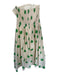 Entro Size M Cream & Green Cotton Blend Strapless Polka Dot Pleat Detail Dress Cream & Green / M