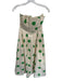 Entro Size M Cream & Green Cotton Blend Strapless Polka Dot Pleat Detail Dress Cream & Green / M
