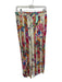 Johnny Was Size S Cream & Multi Silk Blend Drawstring Botanical Wide Leg Pants Cream & Multi / S