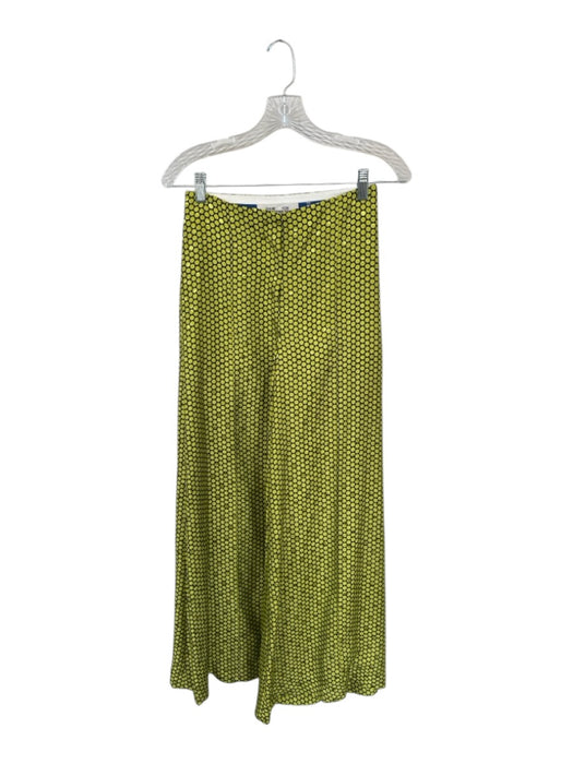 Diane Von Furstenberg Size 0 Chartreuse & Black Silk High Waist Polka Dot Pants Chartreuse & Black / 0