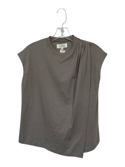 Psophia Vazquez de Castro Size XS Gray cotton jersey Cap Sleeve Crossover Top Gray / XS