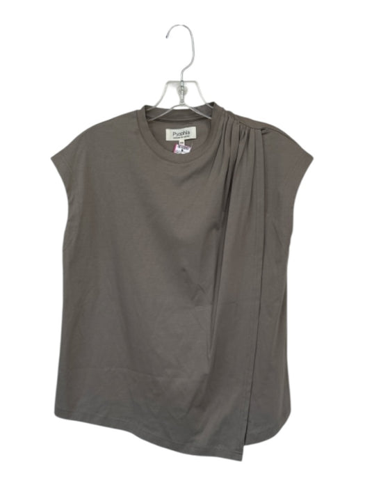 Psophia Vazquez de Castro Size XS Gray cotton jersey Cap Sleeve Crossover Top Gray / XS