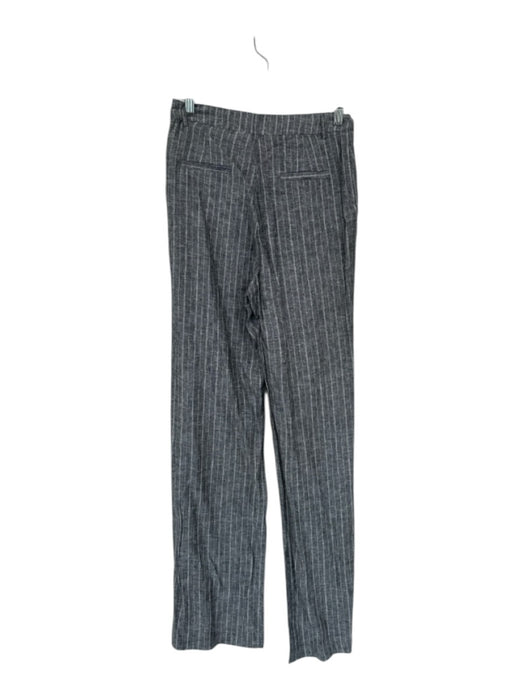 Olivaceous Size S Gray & White Linen & Rayon High Waist Pinstripe Wide Leg Pants Gray & White / S