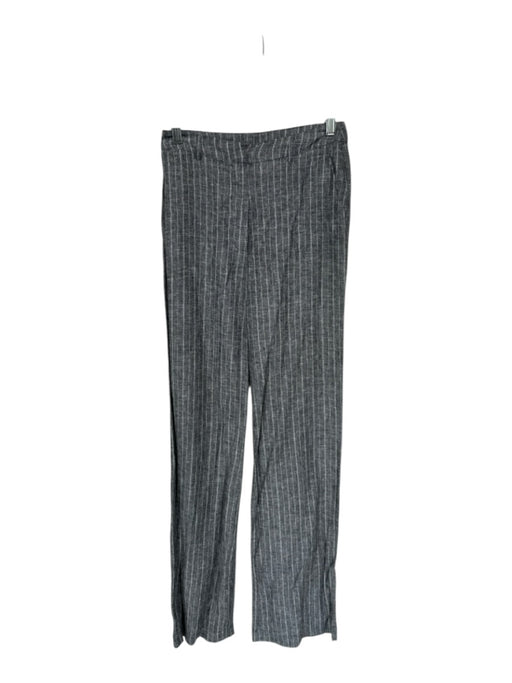 Olivaceous Size S Gray & White Linen & Rayon High Waist Pinstripe Wide Leg Pants Gray & White / S
