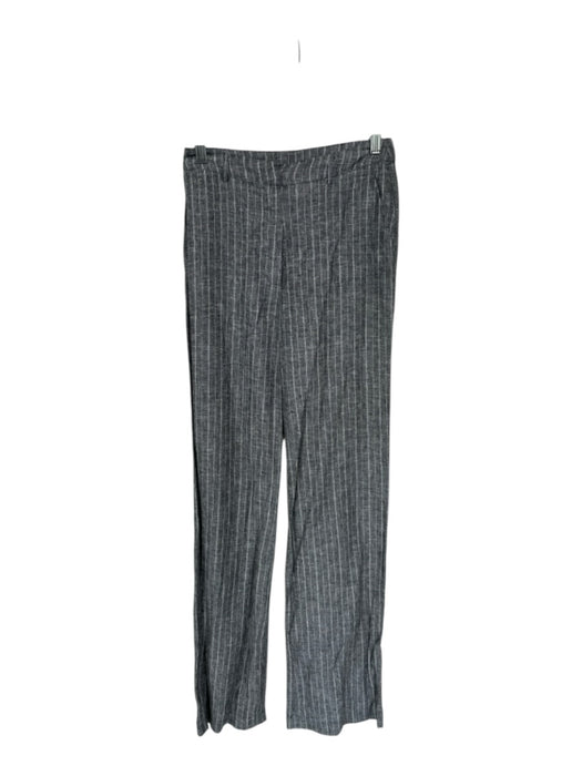 Olivaceous Size S Gray & White Linen & Rayon High Waist Pinstripe Wide Leg Pants Gray & White / S