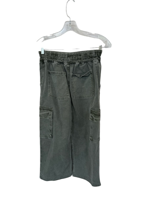 NSF Size XS Slate Green Cotton Blend Elastic Waist Cargo Denim Maxi Skirt Slate Green / XS