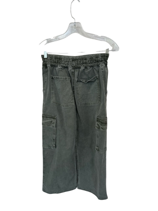 NSF Size XS Slate Green Cotton Blend Elastic Waist Cargo Denim Maxi Skirt Slate Green / XS