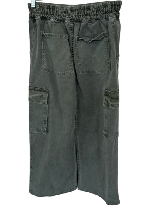 NSF Size XS Slate Green Cotton Blend Elastic Waist Cargo Denim Maxi Skirt Slate Green / XS