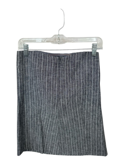 Olivaceous Size S Gray & White Linen & Rayon Strapless Pinstripe Back Zip Top Gray & White / S
