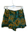 Ulla Johnson Size 2 Teal & Orange Cotton High Waist Ikat Pleated Shorts Teal & Orange / 2