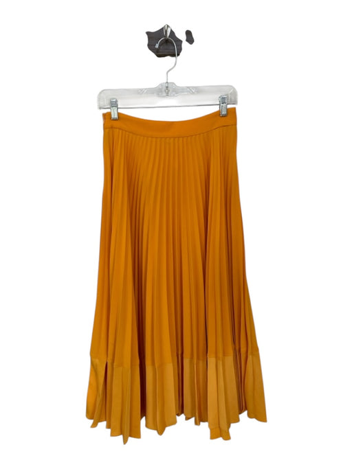 Zara Size S Marigold Polyester Side Zip Acordian Pleated Maxi Skirt Marigold / S