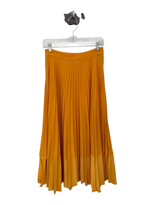 Zara Size S Marigold Polyester Side Zip Acordian Pleated Maxi Skirt Marigold / S