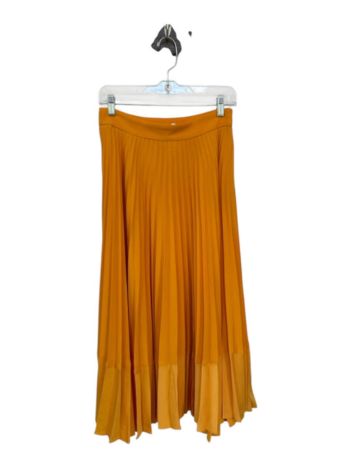 Zara Size S Marigold Polyester Side Zip Acordian Pleated Maxi Skirt Marigold / S
