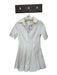 Glam Size S white & tan Cotton Blend Short Sleeve Stitching Detail Collar Dress white & tan / S