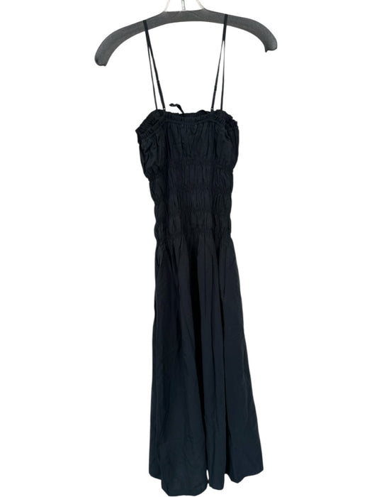 Onia Size S Black Lycocell Spaghetti Strap smocked Maxi Lined Dress Black / S