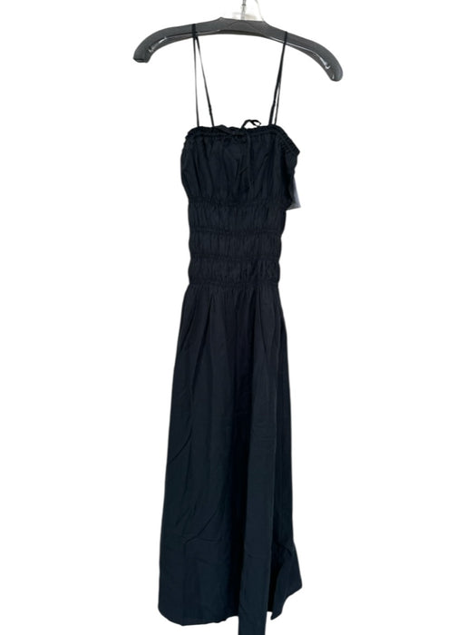 Onia Size S Black Lycocell Spaghetti Strap smocked Maxi Lined Dress Black / S