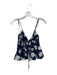 Free People Size M Navy & white Cotton Blend Spaghetti Strap Flowers Peplum Top Navy & white / M