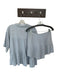 Sabo Skirt Size 6 Baby Blue Ramie & Cotton Side Zip Button Down Collar Short Set Baby Blue / 6