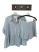 Sabo Skirt Size 6 Baby Blue Ramie & Cotton Side Zip Button Down Collar Short Set Baby Blue / 6