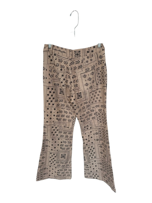 Alix of Bohemia Size 2 Tan & black Cotton High Waist Bandana Print Flare Pants Tan & black / 2