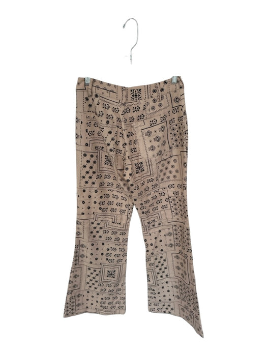 Alix of Bohemia Size 2 Tan & black Cotton High Waist Bandana Print Flare Pants Tan & black / 2