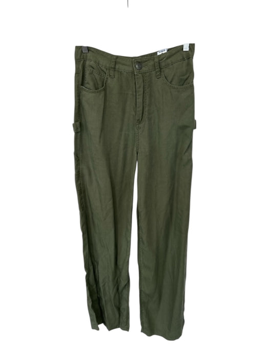 Kut From The Kloth Size 0 Olive Green Lycocell High Waist Cargo Wide Leg Pants Olive Green / 0