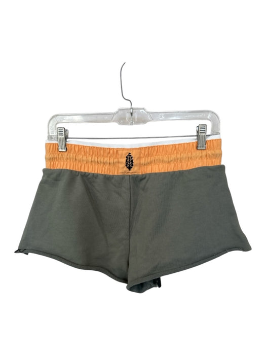 FP Movement Size S Green & Orange Cotton Drawstring Cut Off Athletic Shorts Green & Orange / S