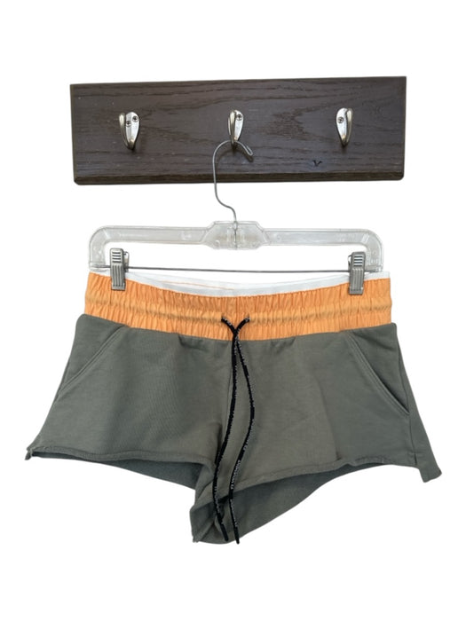 FP Movement Size S Green & Orange Cotton Drawstring Cut Off Athletic Shorts Green & Orange / S