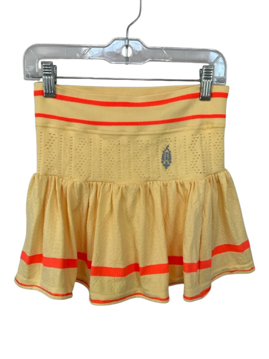 FP Movement Size XS/S Yellow & Orange Nylon Waist Band Textured Athletic Skort Yellow & Orange / XS/S