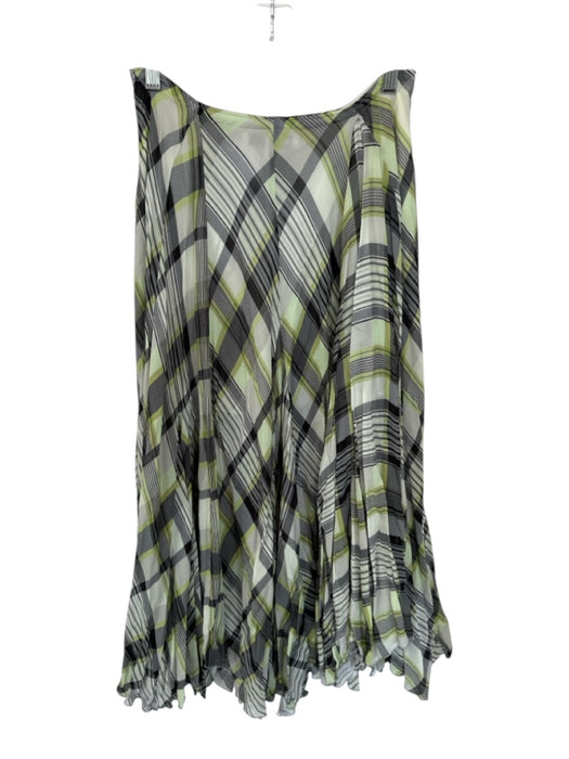 Zara Size S Green & Black Viscose Side Zip Plaid Maxi Skirt Green & Black / S