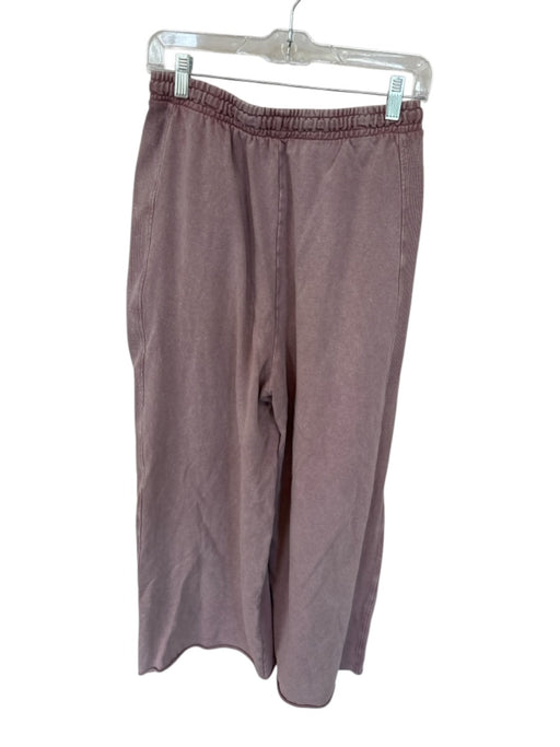 Zara Size S Purple Cotton Drawstring Wide Leg Lounge Pants Purple / S