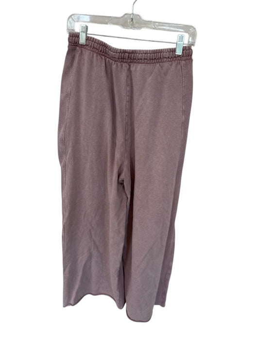 Zara Size S Purple Cotton Drawstring Wide Leg Lounge Pants Purple / S
