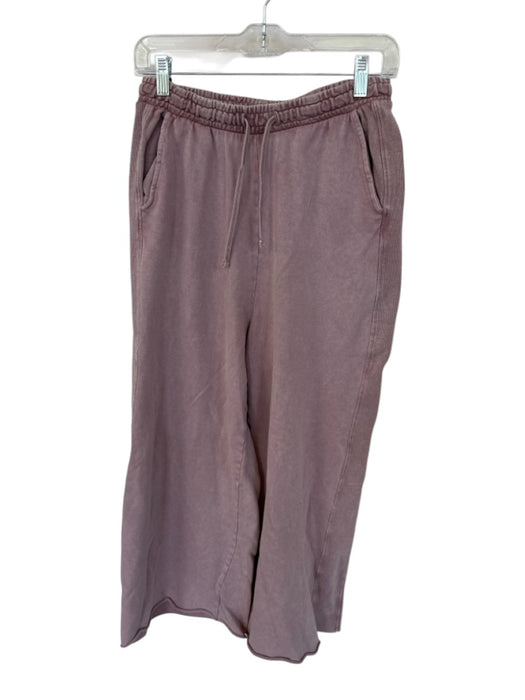 Zara Size S Purple Cotton Drawstring Wide Leg Lounge Pants Purple / S