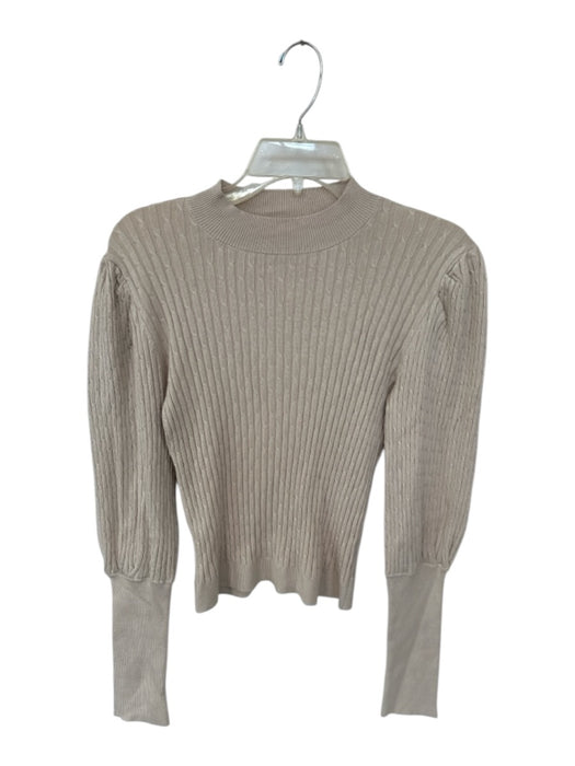 525 Size S Oatmeal Rayon Blend Long Sleeve Cable Knit Sweater Oatmeal / S