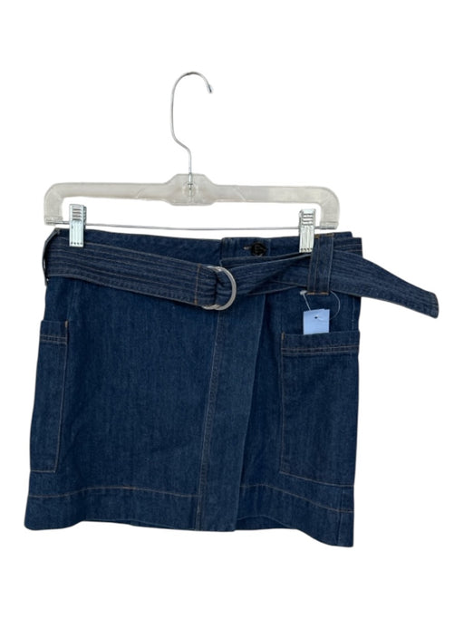 Rails Size S Dark Wash Cotton Cross Over Belted Denim Mini Skirt Dark Wash / S