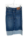 Ba&sh Size 38 Dark Wash Cotton Blend High Waist Front Slit Denim Midi Skirt Dark Wash / 38