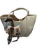 Zara Cream Vegan Leather Top Handle Charms Snap Closure Bag Cream / S