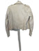 Zara Size M Cream Vegan Leather Long Sleeve Full ZIp Moto Cropped Jacket Cream / M