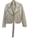 Zara Size M Cream Vegan Leather Long Sleeve Full ZIp Moto Cropped Jacket Cream / M