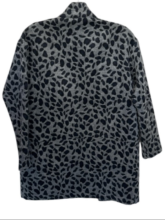 Jade Size S Gray & Black Acrylic Long Sleeve Animal Print Long Jacket Gray & Black / S