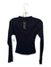 FP Movement Size S Black Cotton Blend Long Sleeve Snap buttons Ribbed Top Black / S
