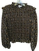 Molly Bracken Size S Green & Yellow Polyester Long Sleeve smocked Paisley Top Green & Yellow / S