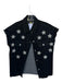 Size S Black & Silver Cotton Blend Cap Sleeve Rhinestone Stars Jacket Black & Silver / S