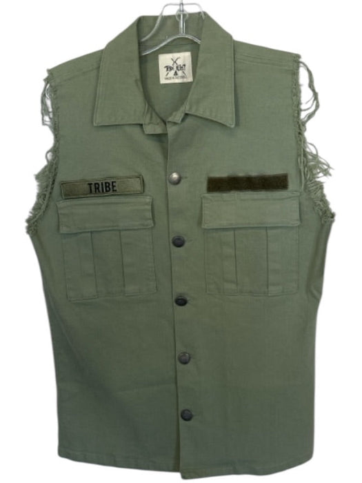 Tribe Kelley Size XS Army Green Cotton Cut off Military Vest Army Green / XS