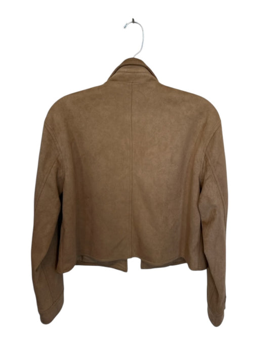 Studio Size S Brown Vegan Suede Long Sleeve Button Down Cropped Jacket Brown / S