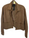 Studio Size S Brown Vegan Suede Long Sleeve Button Down Cropped Jacket Brown / S