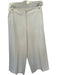 Tibi Size 2 Ivory Polyester High Waist Wide Leg Cropped Trouser Pants Ivory / 2